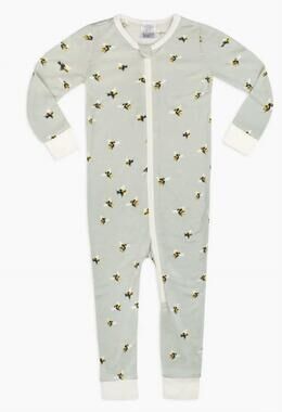 NEW MILKBARN kid's bumblebee bamboo zipper pajama in blue